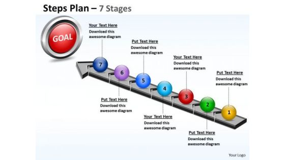 Sales Diagram Steps Plan 7 Stages Style Consulting Diagram