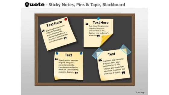 Sales Diagram Stick On Notes With Quotes Business Framework Model