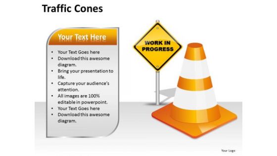 Sales Diagram Traffic Cones Business Finance Strategy Development