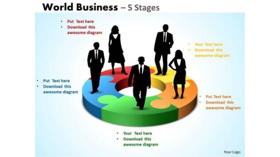Sales Diagram World Business 5 Stages Consulting Diagram