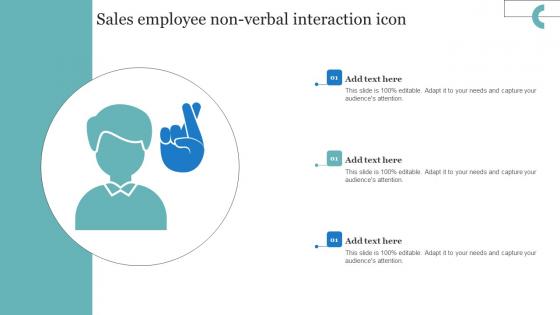 Sales Employee Non Verbal Interaction Icon Portrait Pdf