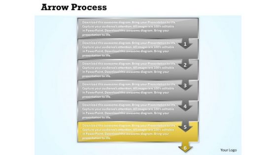 Sales PowerPoint Template Arrow Process 6 Stages Operations Management Image