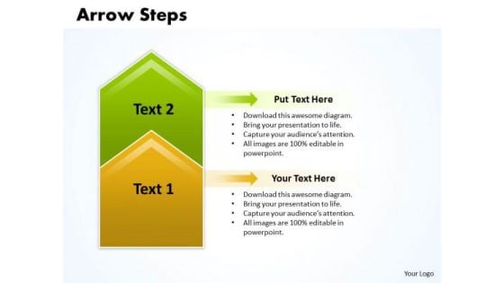Sales PowerPoint Template Arrow Steps 2 Stages Graphic