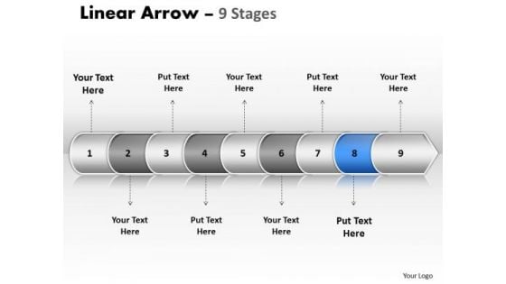 Sales Ppt Background Linear Arrow 9 Phase Diagram Business Plan PowerPoint Image