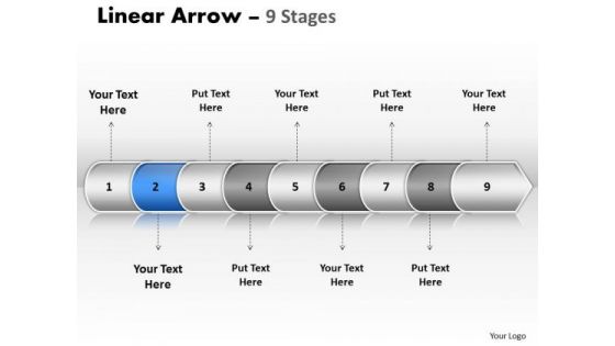 Sales Ppt Linear Arrow 9 State Diagram Project Management PowerPoint 3 Image