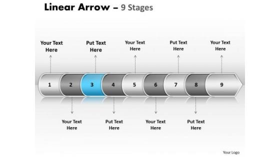 Sales Ppt Linear Arrow 9 State Diagram Project Management PowerPoint 4 Image