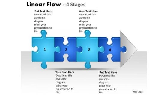 Sales Ppt Template Linear Flow 4 Stages Style1 Operations Management PowerPoint Graphic