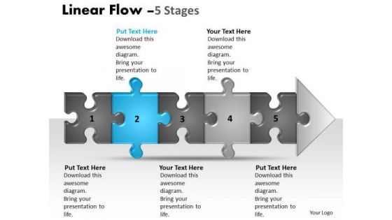 Sales Ppt Theme Linear Flow 5 State Diagram Style1 Business Management PowerPoint 3 Image