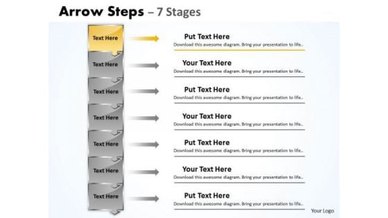 Sales Ppt Theme Plumb Arrow Create PowerPoint Macro 7 Stages 2 Design