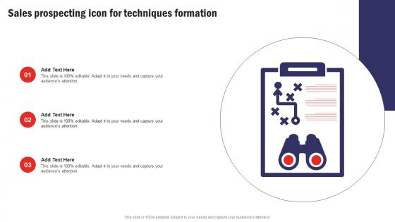 Sales Prospecting Icon For Techniques Formation Ideas Pdf