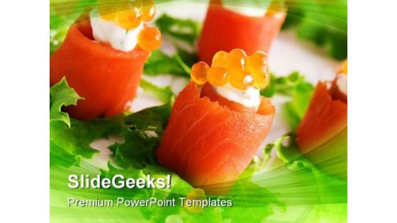 Salmon Rolls Food PowerPoint Templates And PowerPoint Backgrounds 0211