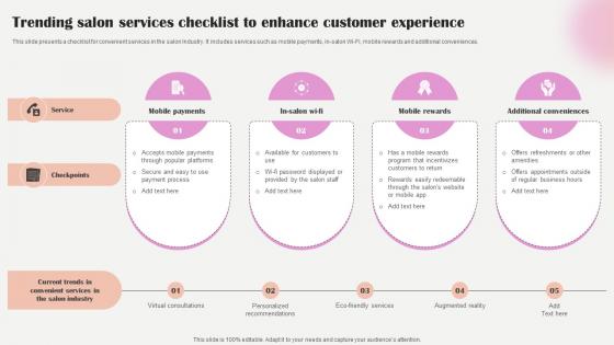 Salon Marketing Plan To Optimize Trending Salon Services Checklist To Enhance Strategy SS V