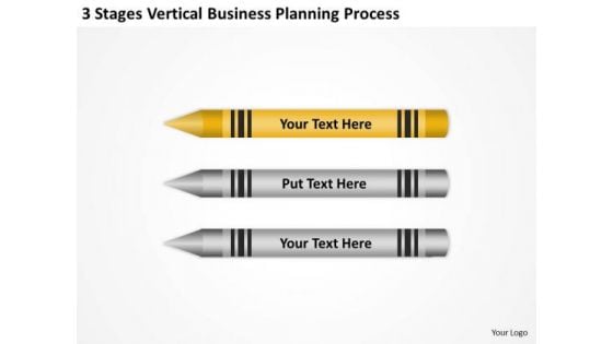 Sample Business Model Diagram 3 Stages Vertical Planning Process PowerPoint Slide