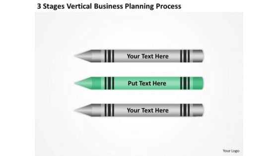 Sample Business Model Diagram 3 Stages Vertical Planning Process PowerPoint Slides