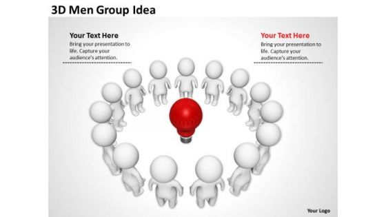 Sample Business Model Diagram 3d Men Group Idea PowerPoint Templates Ppt Backgrounds For Slides
