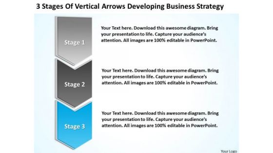 Sample Business Model Diagram Of Vertical Arrows Developing Strategy Ppt PowerPoint Slides