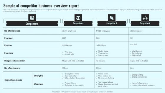 Sample Of Competitor Business Overview Report Comprehensive Guide Guidelines Pdf