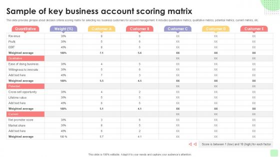 Sample Of Key Business Account Detailed Business Account PPT Presentation Strategy SS V