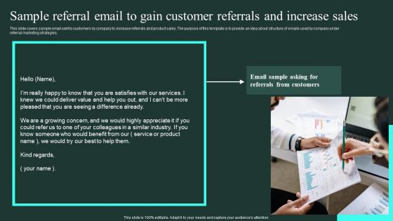 Sample Referral Email To Gain Customer Referrals And Increase Word Of Mouth Marketing Summary Pdf