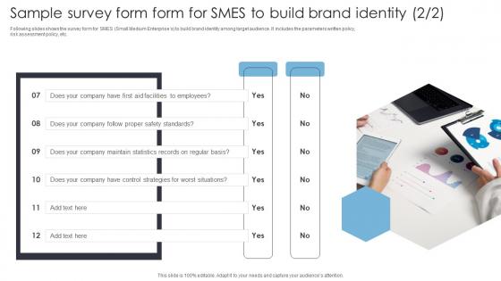 Sample Survey Questionnaire Form For SMES To Build Brand Identity Survey SS