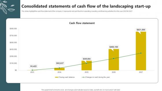 Sample Trugreen Business Plan Consolidated Statements Of Cash Flow Of The Landscaping BP SS V