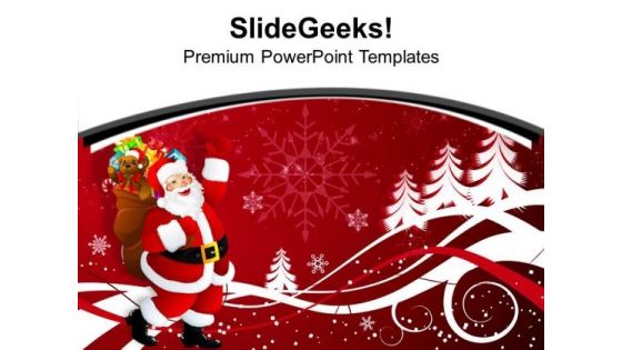Santa Claus With Gifts Christmas Eve PowerPoint Templates Ppt Backgrounds For Slides 1112