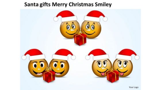 Santa Gifts Merry Christmas Smiley Business Process Flowchart PowerPoint Slides