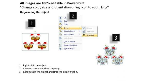 Santa Gifts Merry Christmas Smiley Business Process Flowchart PowerPoint Slides