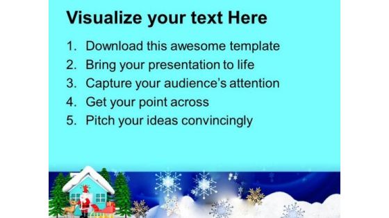 Santa In Christmas Night Festival PowerPoint Templates Ppt Backgrounds For Slides 1212