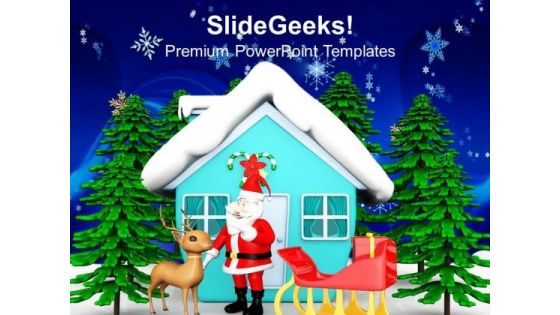 Santa In Christmas Night Festival PowerPoint Templates Ppt Backgrounds For Slides 1212