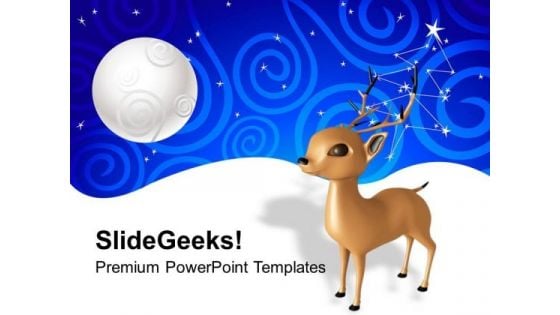 Santa Reindeer Christmas PowerPoint Templates Ppt Backgrounds For Slides 1212