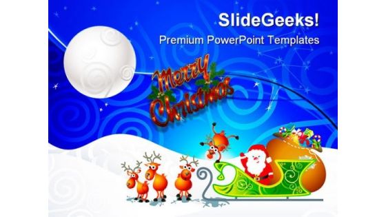 Santa Sleigh Christmas PowerPoint Templates And PowerPoint Backgrounds 0711