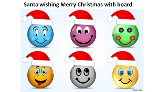 Santa Wishing Merry Christmas With Board Fishbone Chart PowerPoint Slides Santa Wishing Merry Christmas With Board Fishbone Chart PowerPoint Slides