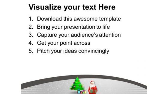 Santa With Christmas Gifts Party Time PowerPoint Templates Ppt Backgrounds For Slides 0113