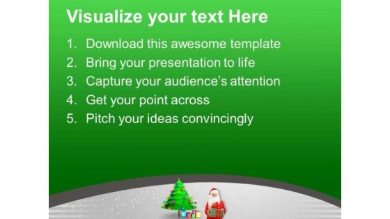 Santa With Christmas Gifts Party Time PowerPoint Templates Ppt Backgrounds For Slides 0113