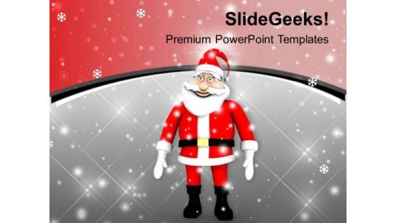 Santa With Gifts For Celebration PowerPoint Templates Ppt Backgrounds For Slides 0513