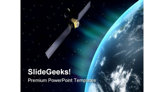 Satellite Globe PowerPoint Templates And PowerPoint Backgrounds 0611