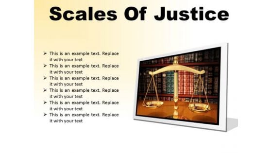 Scales Of Justice Law PowerPoint Presentation Slides F