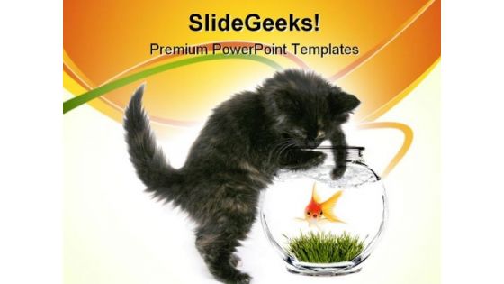 Scared Goldfish Animals PowerPoint Themes And PowerPoint Slides 0711