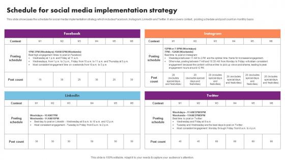 Schedule Social Media Implementation Event Management Business Plan Go To Market Strategy Brochure Pdf