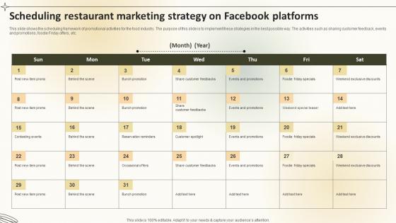 Scheduling Restaurant Marketing Strategy On Facebook Platforms Create An Effective Restaurant Scheduling Restaurant Marketing Strategy On Facebook Platforms Create An Effective Restaurant
