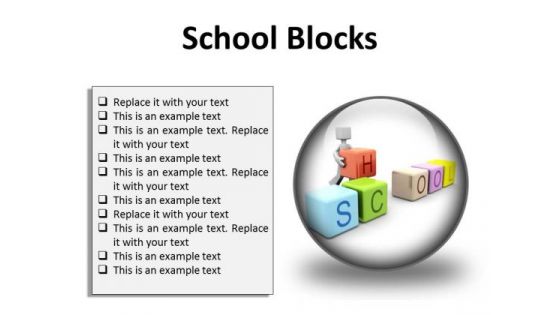 School Blocks Education PowerPoint Presentation Slides C