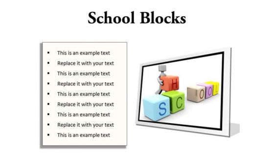 School Blocks Education PowerPoint Presentation Slides F