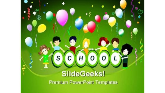 School Party Children PowerPoint Backgrounds And Templates 1210