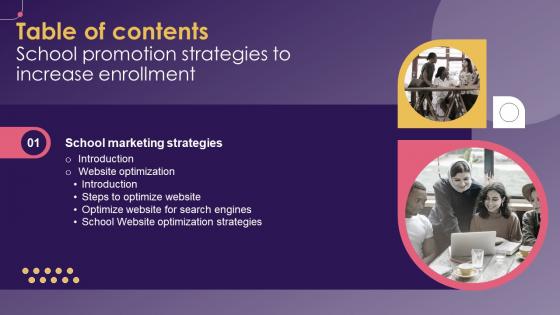 School Promotion Strategies To Increase Enrollment Table Of Contents Infographics Pdf School Promotion Strategies To Increase Enrollment Table Of Contents Infographics Pdf