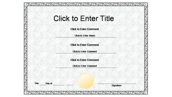 School Recognition Certificate PowerPoint Templates