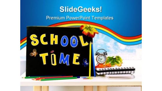 School Time Education PowerPoint Template 1110