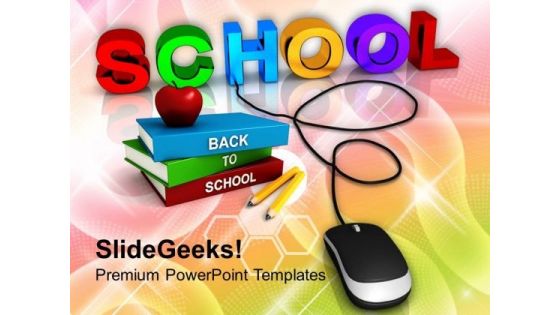 School With Computer Mouse Education Concept PowerPoint Templates Ppt Backgrounds For Slides 0113