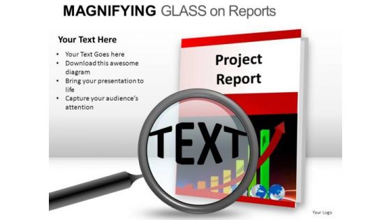 Search Magnifying Glass On Report PowerPoint Slides And Ppt Diagram Templates