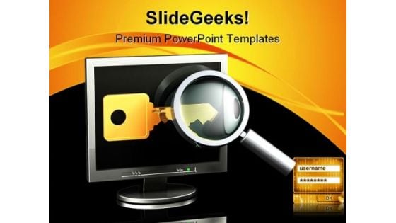 Searching For The Password Computer PowerPoint Themes And PowerPoint Slides 0411